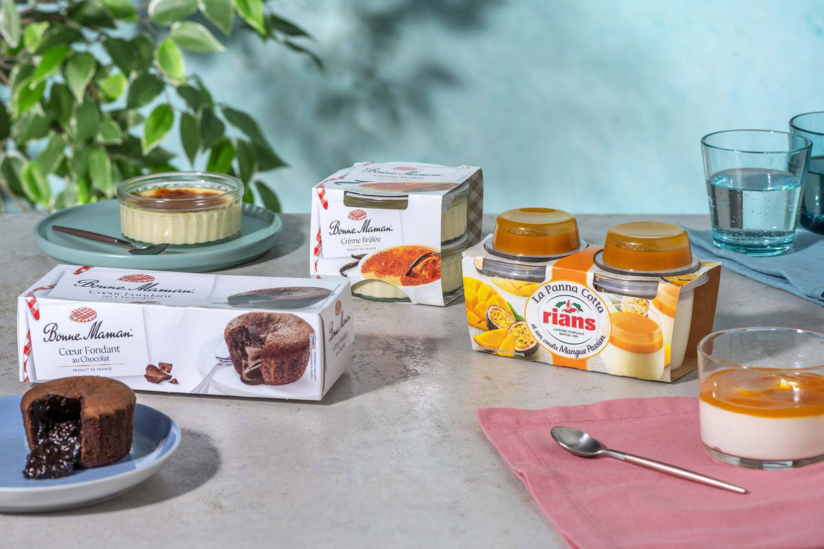 Ensemble de desserts : Panna Cotta Mangue & Fruit de la passion | Creme Brulée | Fondants aux chocolat