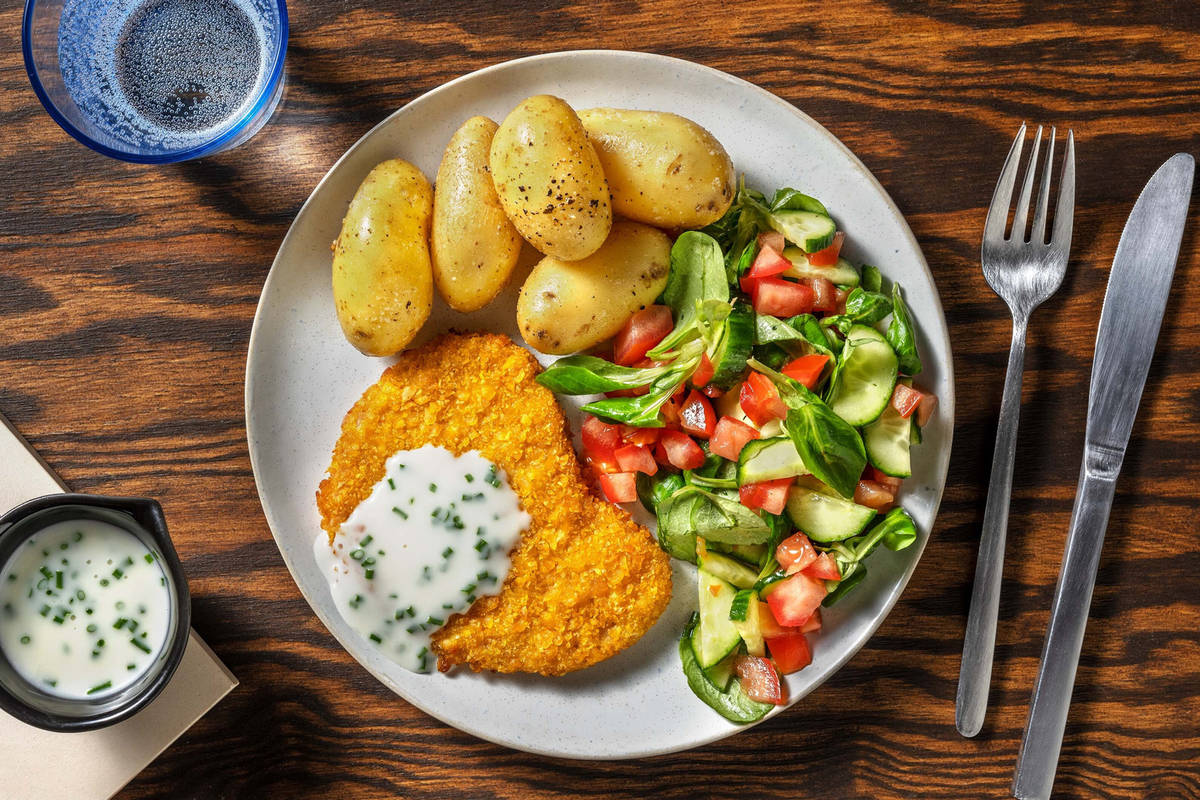 Escalope végétarienne à la crème de ciboulette