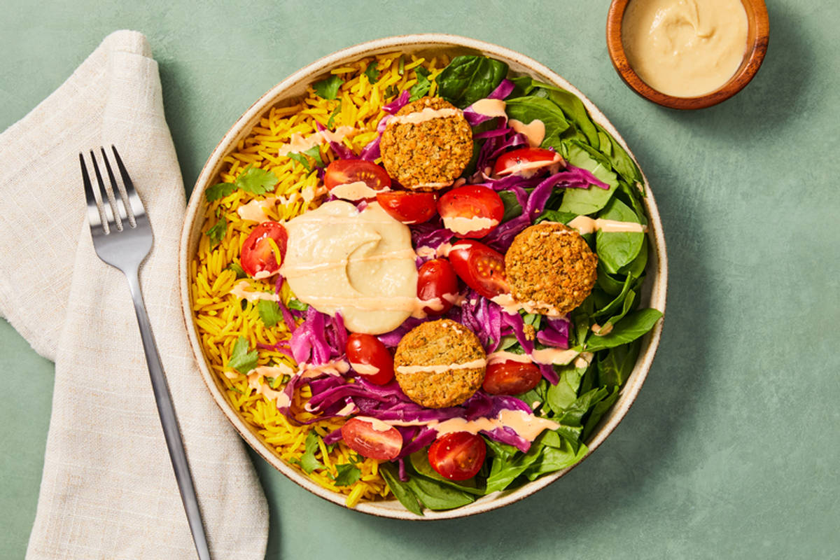 Rainbow Double Falafel Bowls