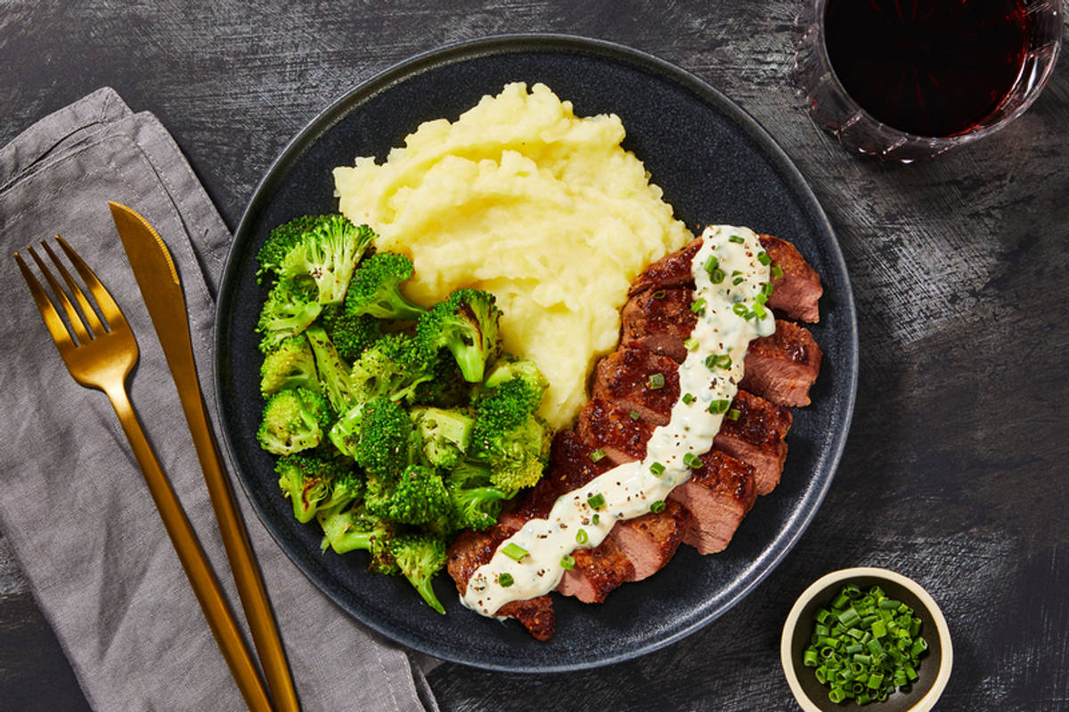 Double contre-filet saisi et crème au raifort super rapide