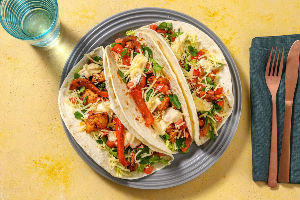 Kipfajita's met mini-tortilla's