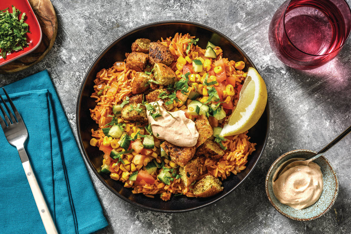 Falafel Bite & Tex-Mex Rice Bowl