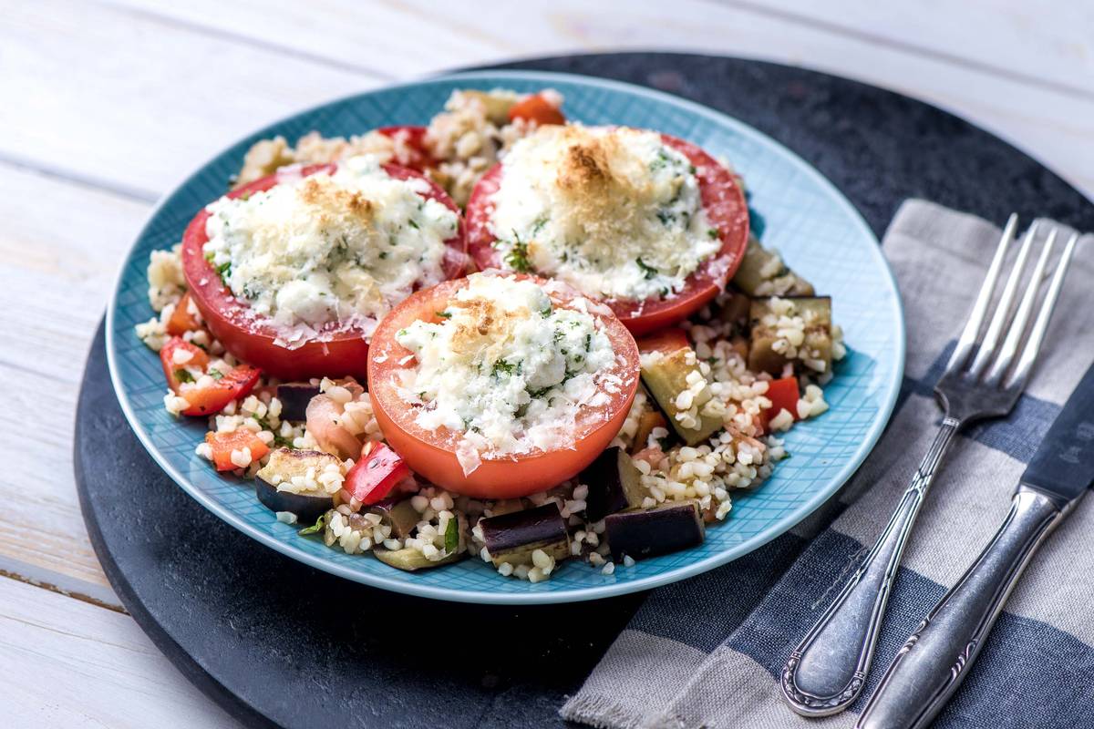 Feta and Parsley Stuffed Tomatoes