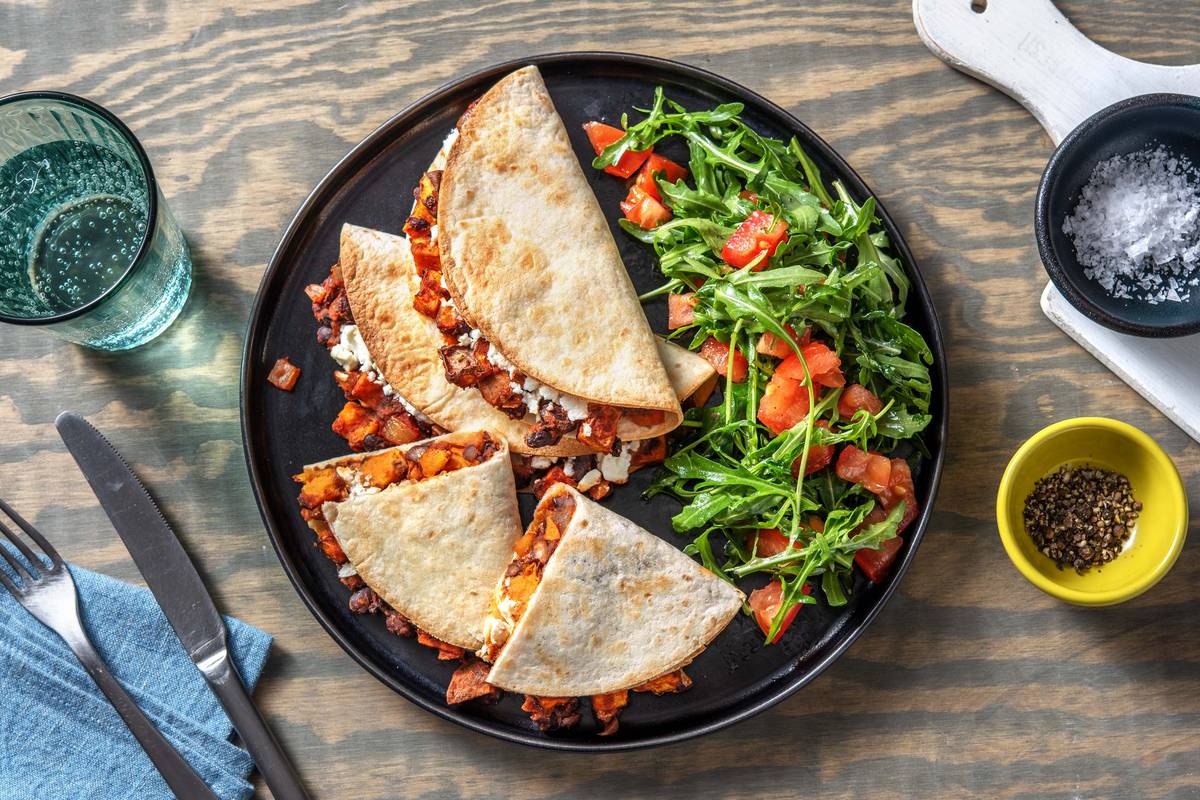Feta and Sweet Potato Quesadillas