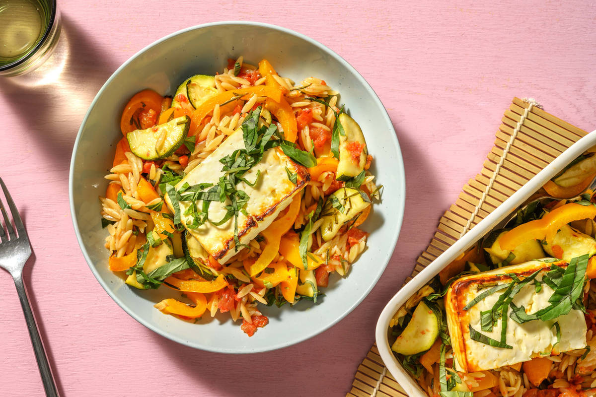 Feta au four et orzo