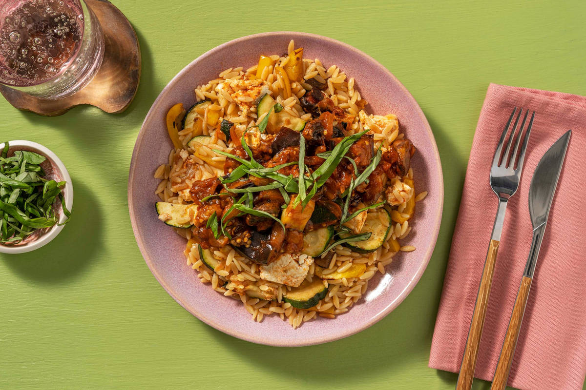 Feta uit de oven met orzo