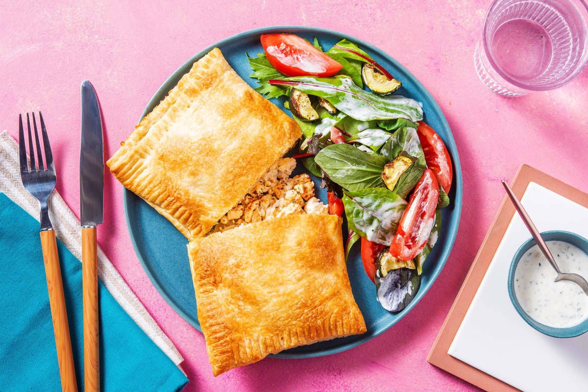 Feta Pocket! Teigtasche mit gebackener Zucchini