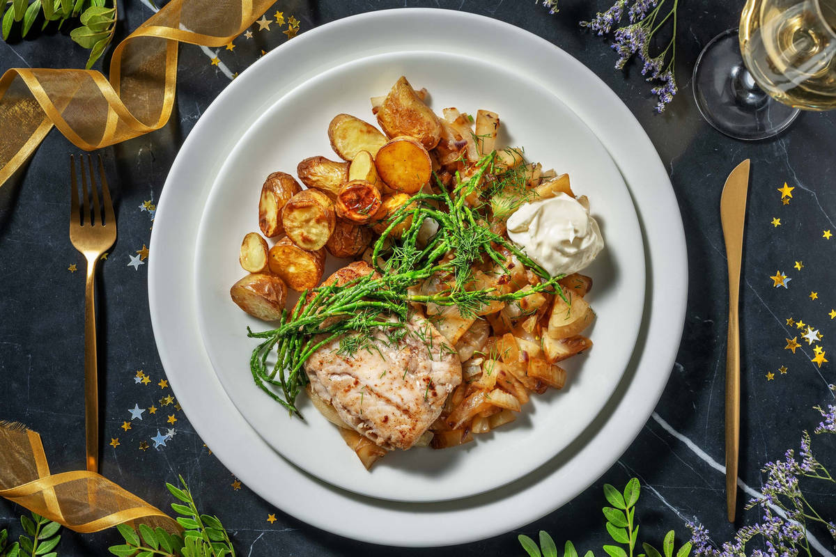 Filet de cabillaud et salicornes