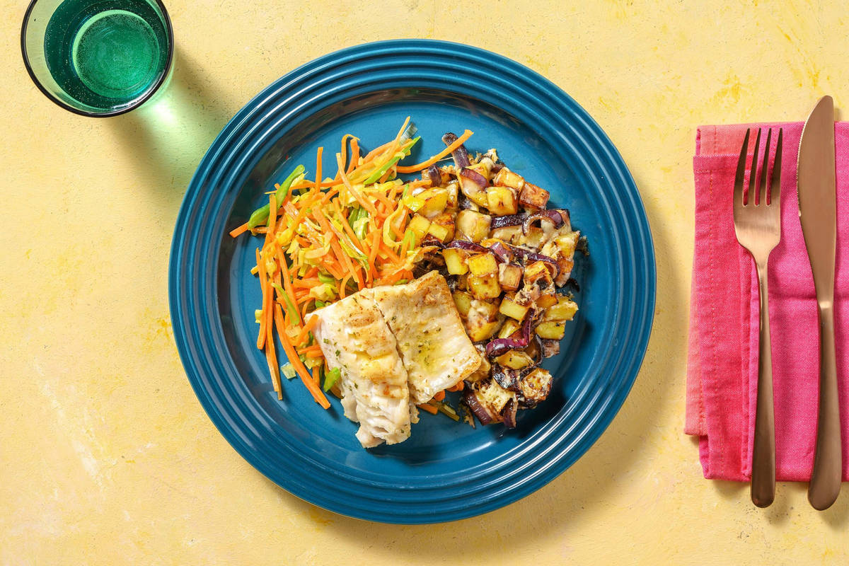 Filet de cabillaud mariné au citron et au romarin