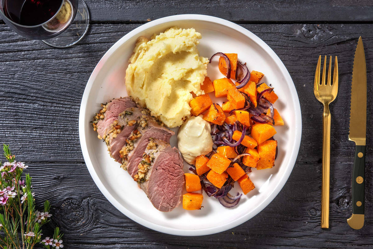 Filet de porc en croûte de noix de pin