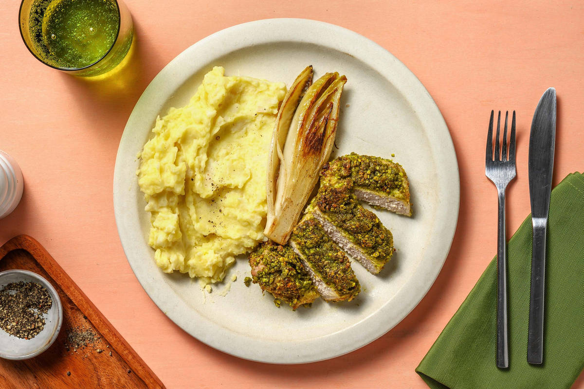 Varkensoester met hazelnoot-tijmkorst