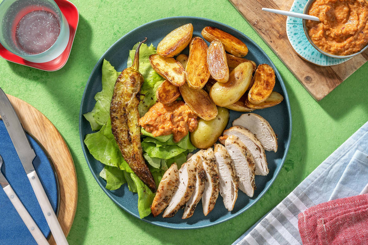 Filet de poulet à la croate et grenailles sautées