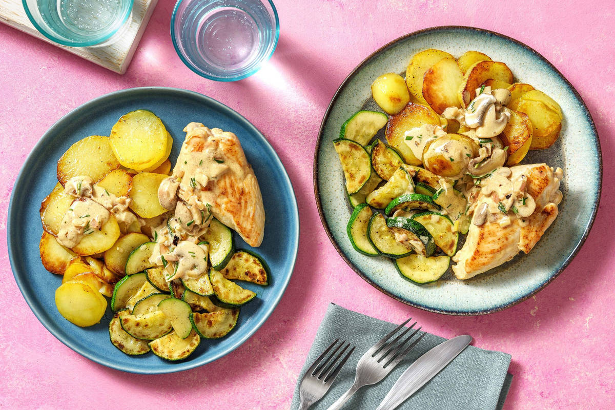 Filet de poulet en sauce crémeuse à la moutarde