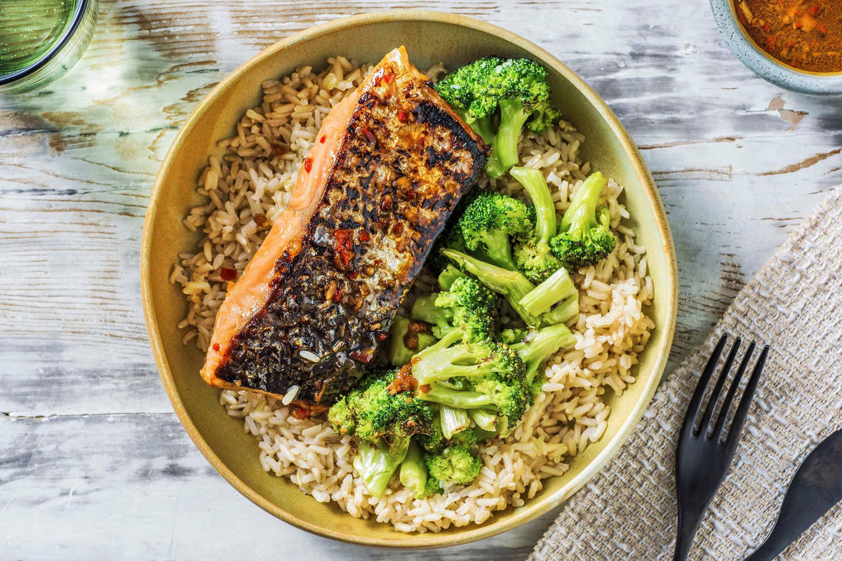 Oosters gemarineerde zalmfilet