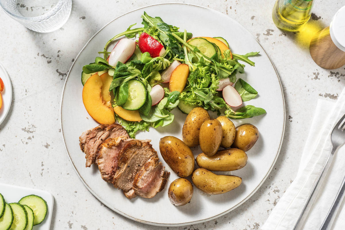 Varkenshaas met zomerse salade 