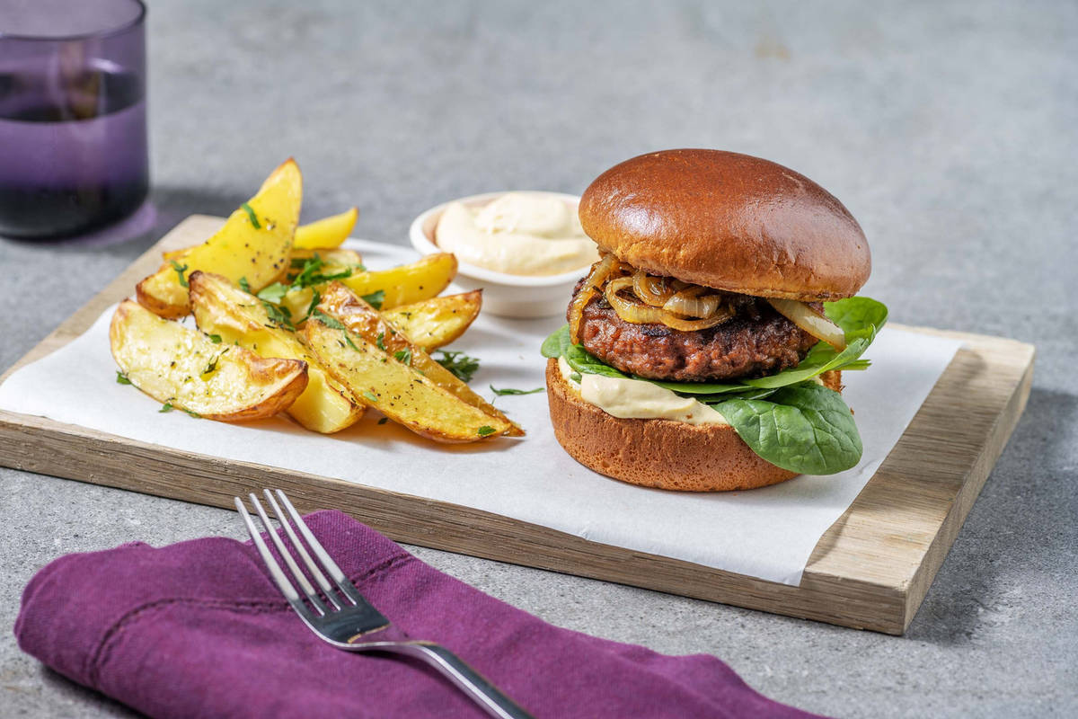 Burgers végé aux légumes et à l’oignon