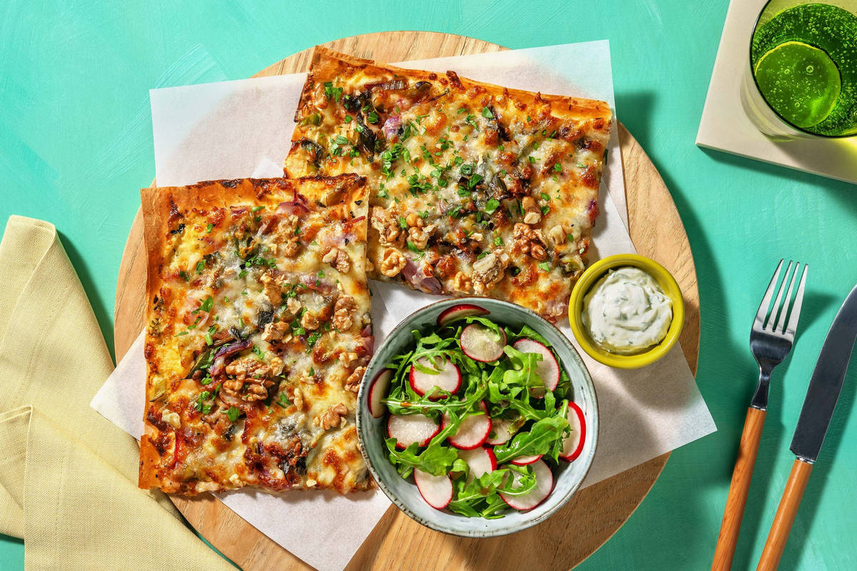 Fruchtige Tarte mit karamellisiertem Porree