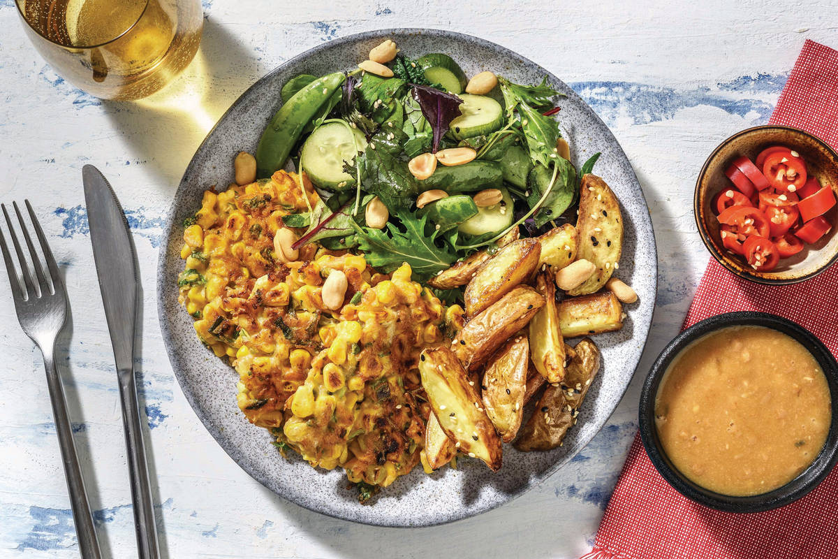 Miso Corn Fritters & Sesame Fries