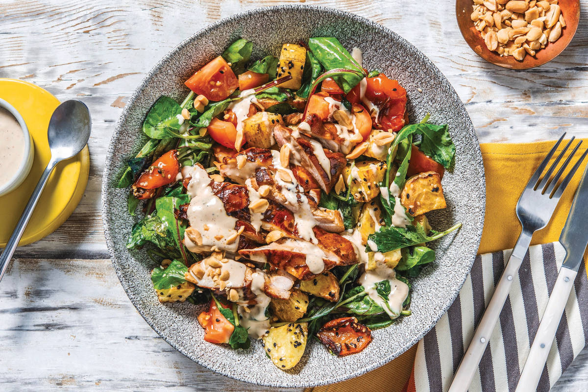Honey-Soy Chicken & Roast Veggie Salad