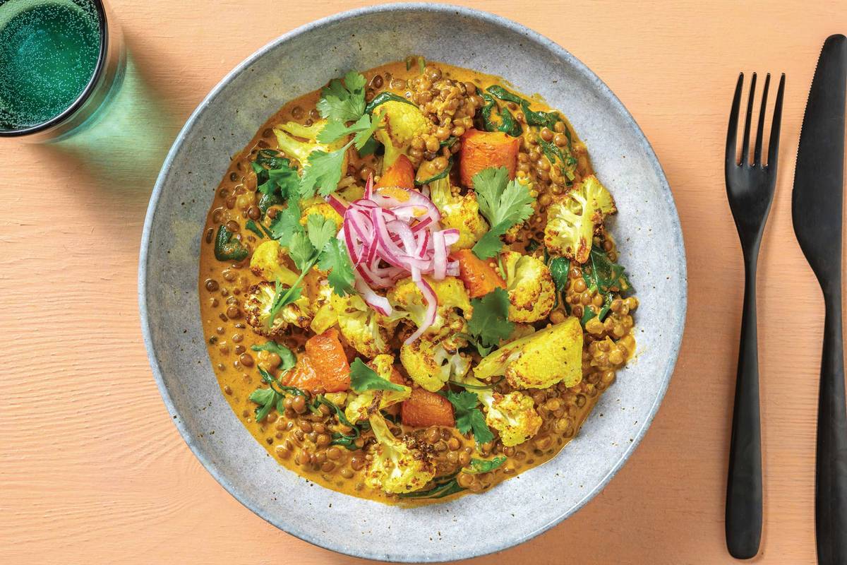 NZ Indian Coconut Lentil & Roast Cauliflower Bowl