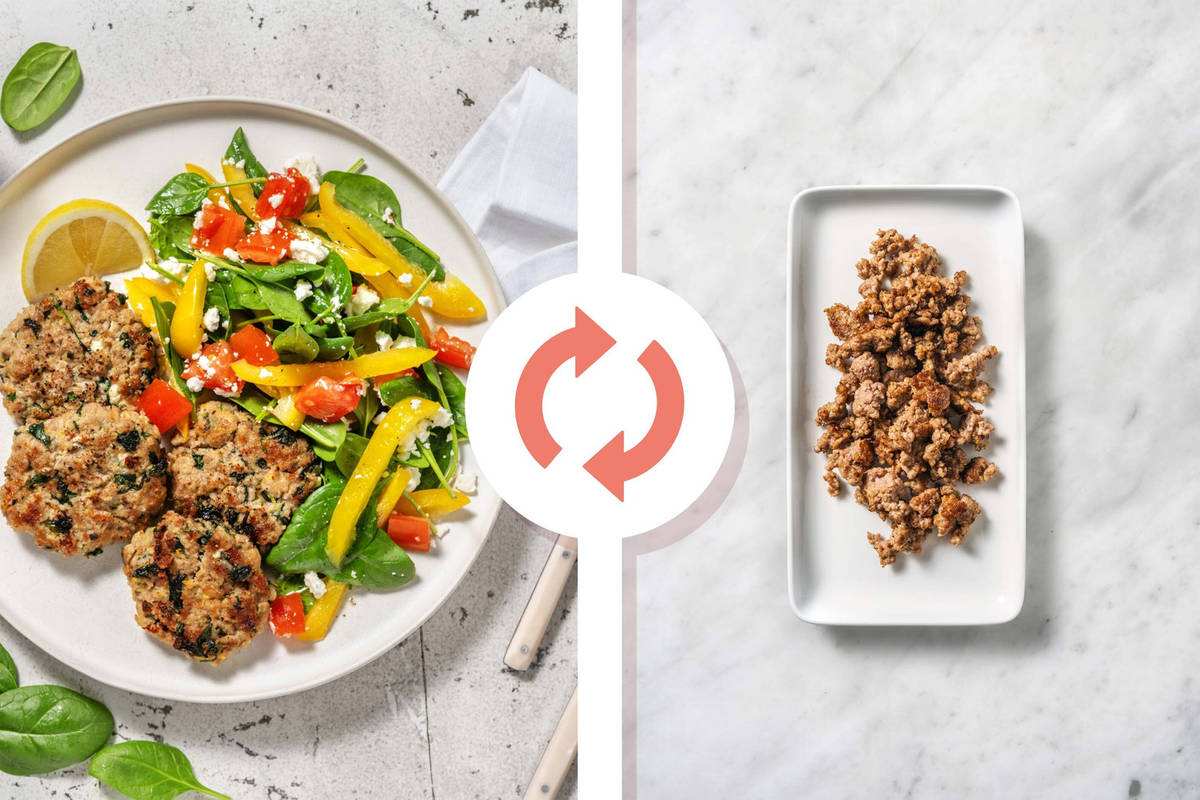 Galettes de dinde aux épinards et au feta