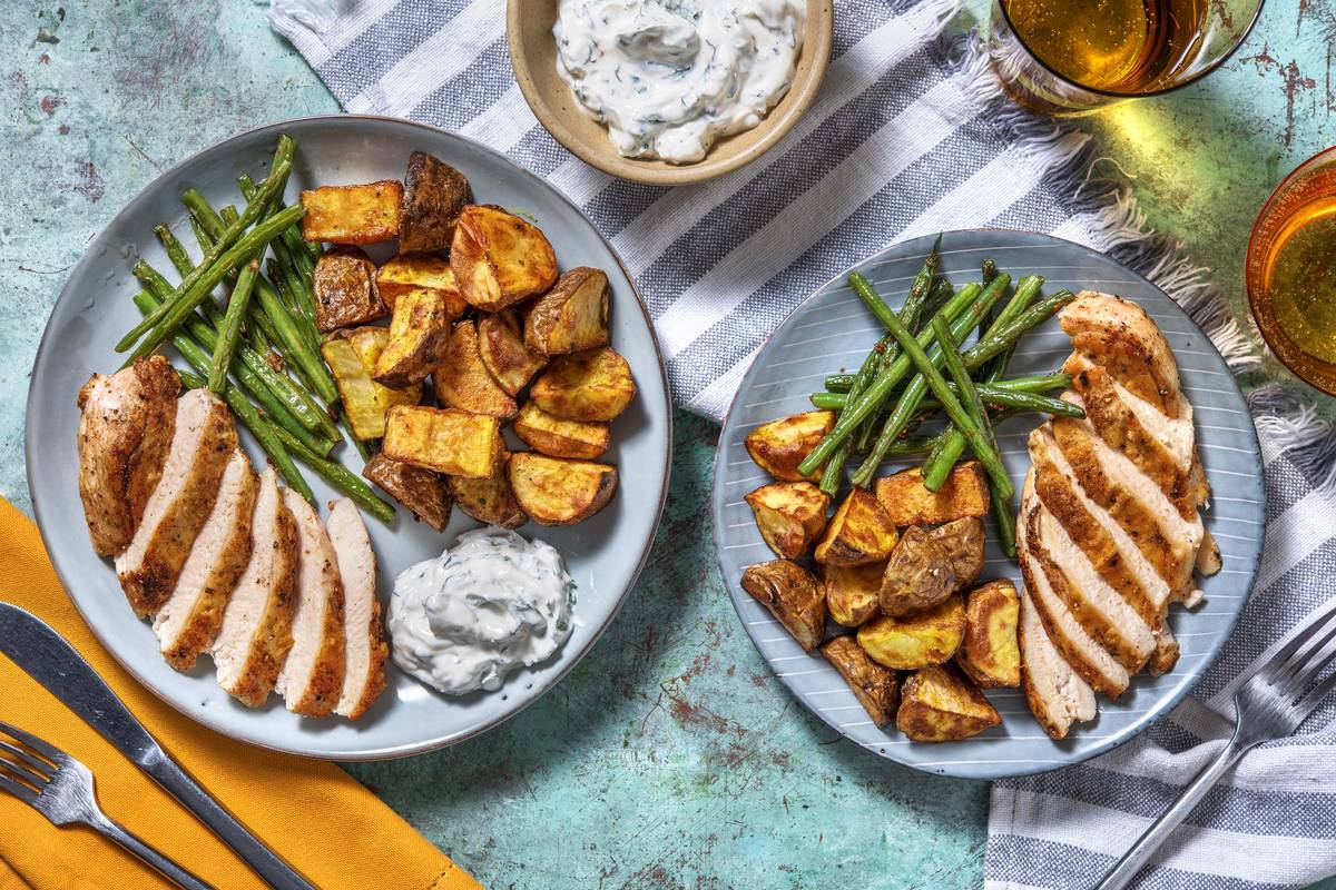 Garam Masala Crispy Chicken and Bombay Potatoes