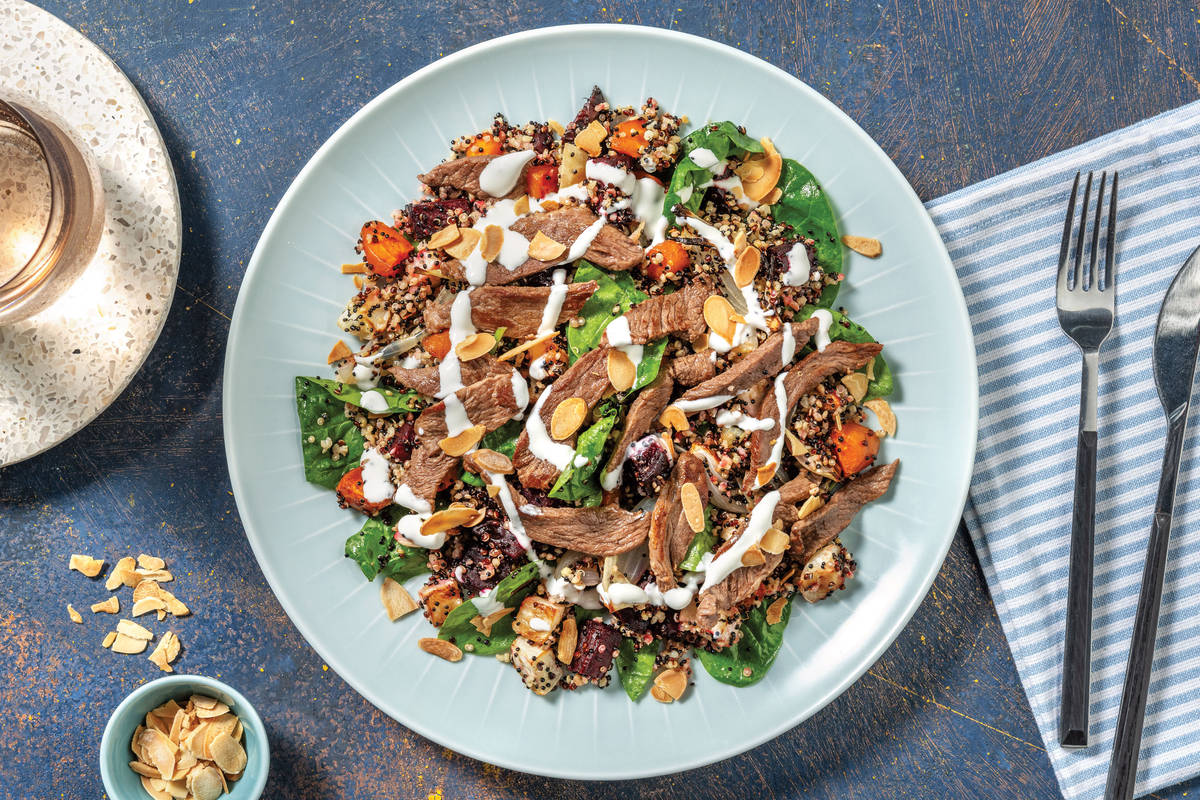 Garlic-Herb Beef & Brown Rice Salad