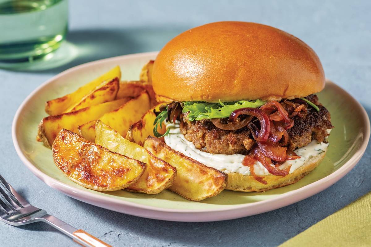 Easy Garlic & Herb Lamb Burger