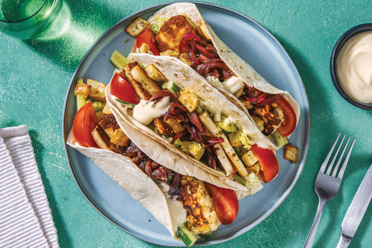 Oregano Haloumi & Roasted Potato Tacos