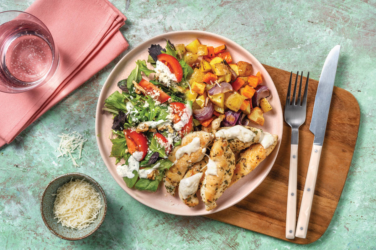 Garlicky Chicken & Bacon Caesar-Style Salad