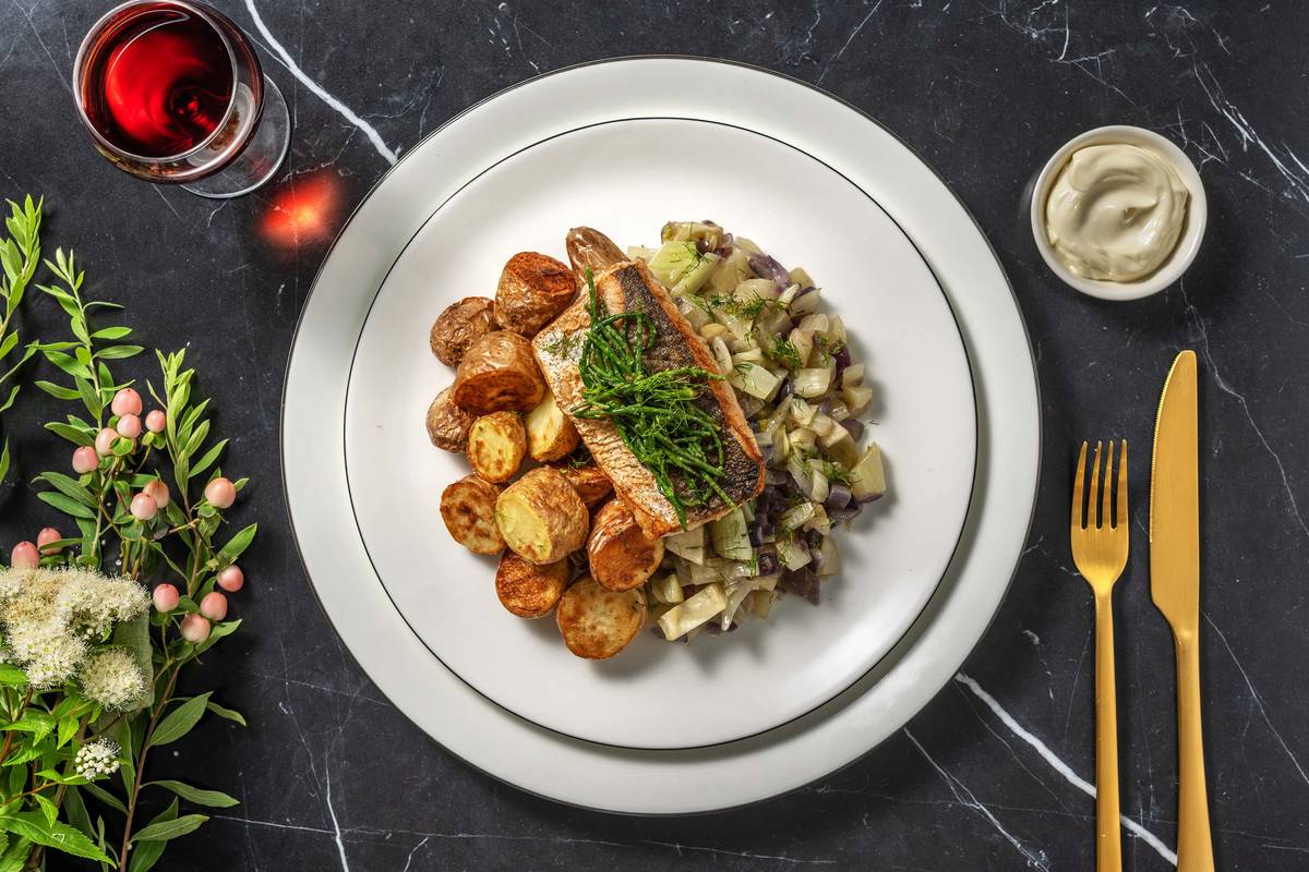 Filet de cabillaud et salicorne