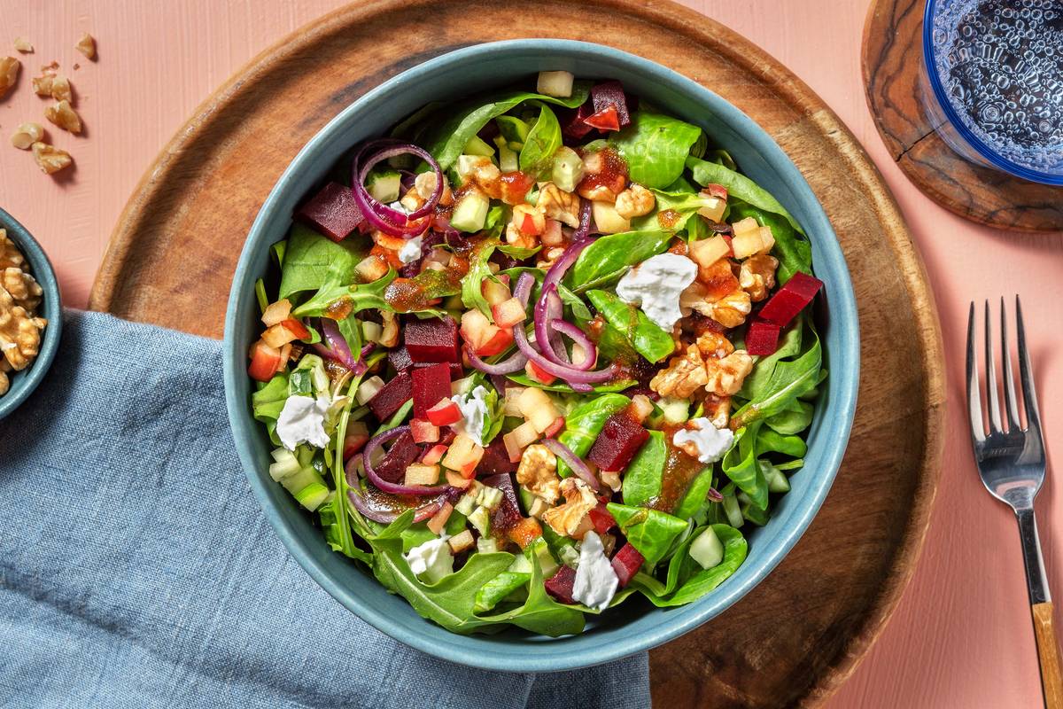 Salade de fromage de chèvre à la betterave