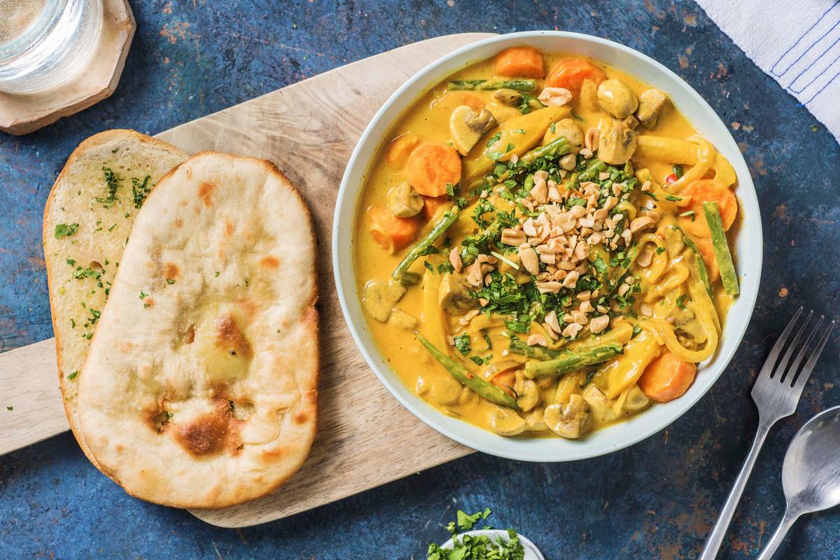 Gelbes Curry mit Ofengemüse