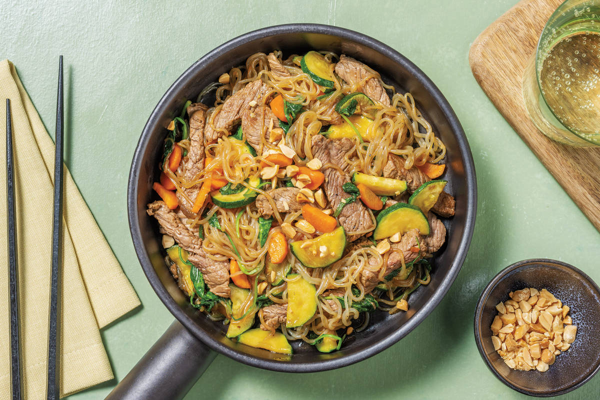Lemon Pepper Beef & Sichuan Garlic Konjac Noodles