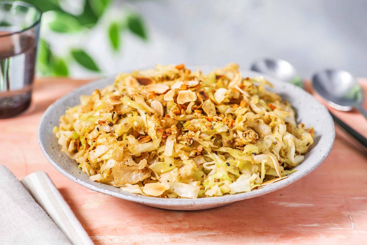 Ginger Garlic Butter Cabbage