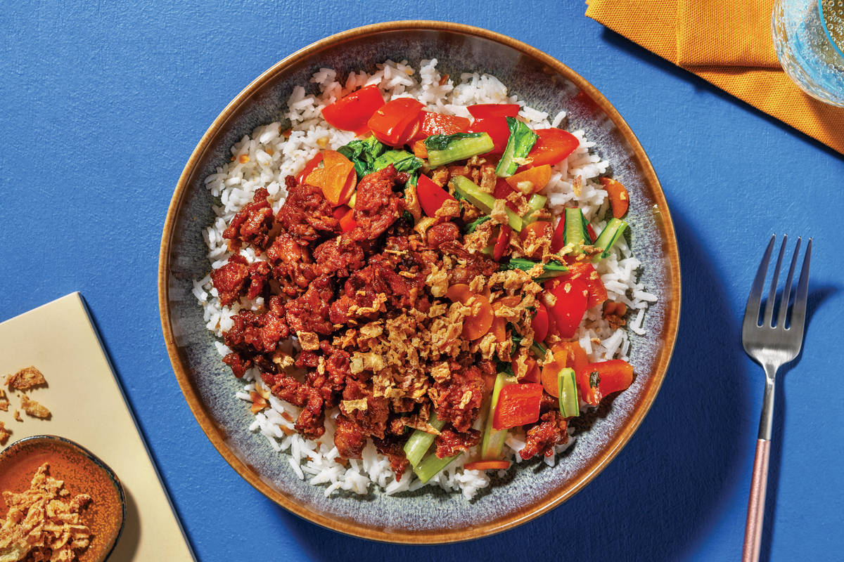 Ginger Lemongrass 'Beef' & Veggie Stir-Fry