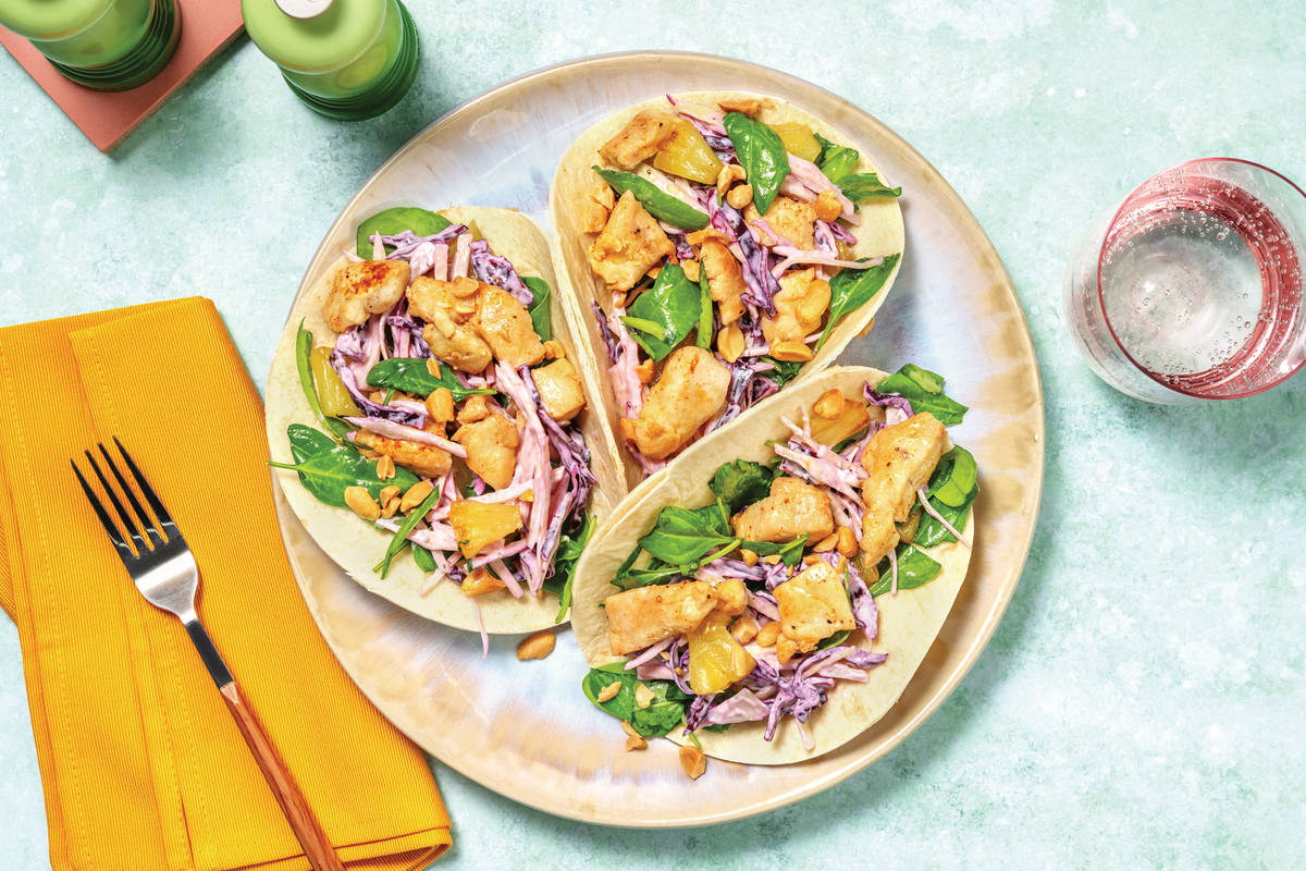 Quick Glazed-Caribbean Chicken Tacos