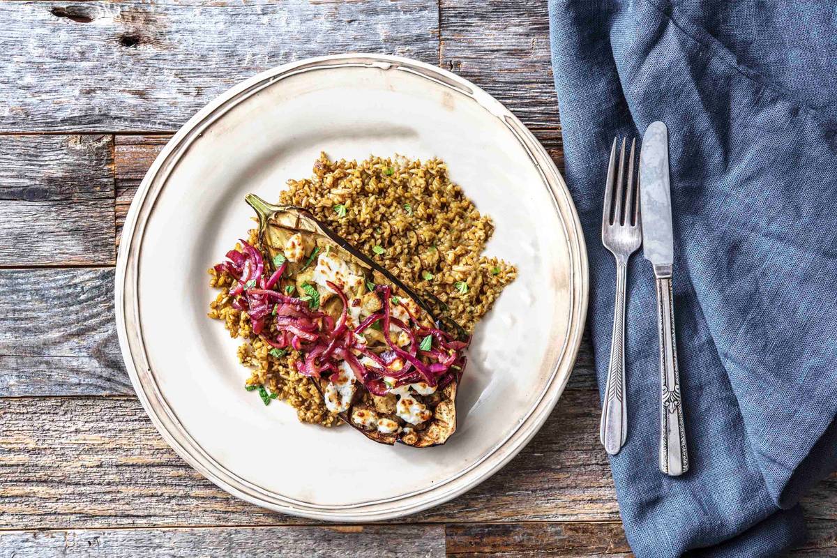 Goat's Cheese Coated Aubergine