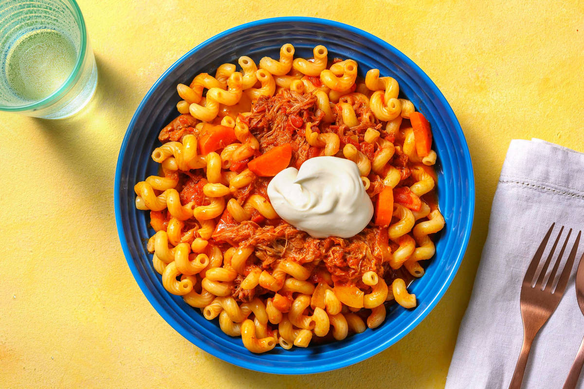 Goulash au bœuf effiloché façon américaine