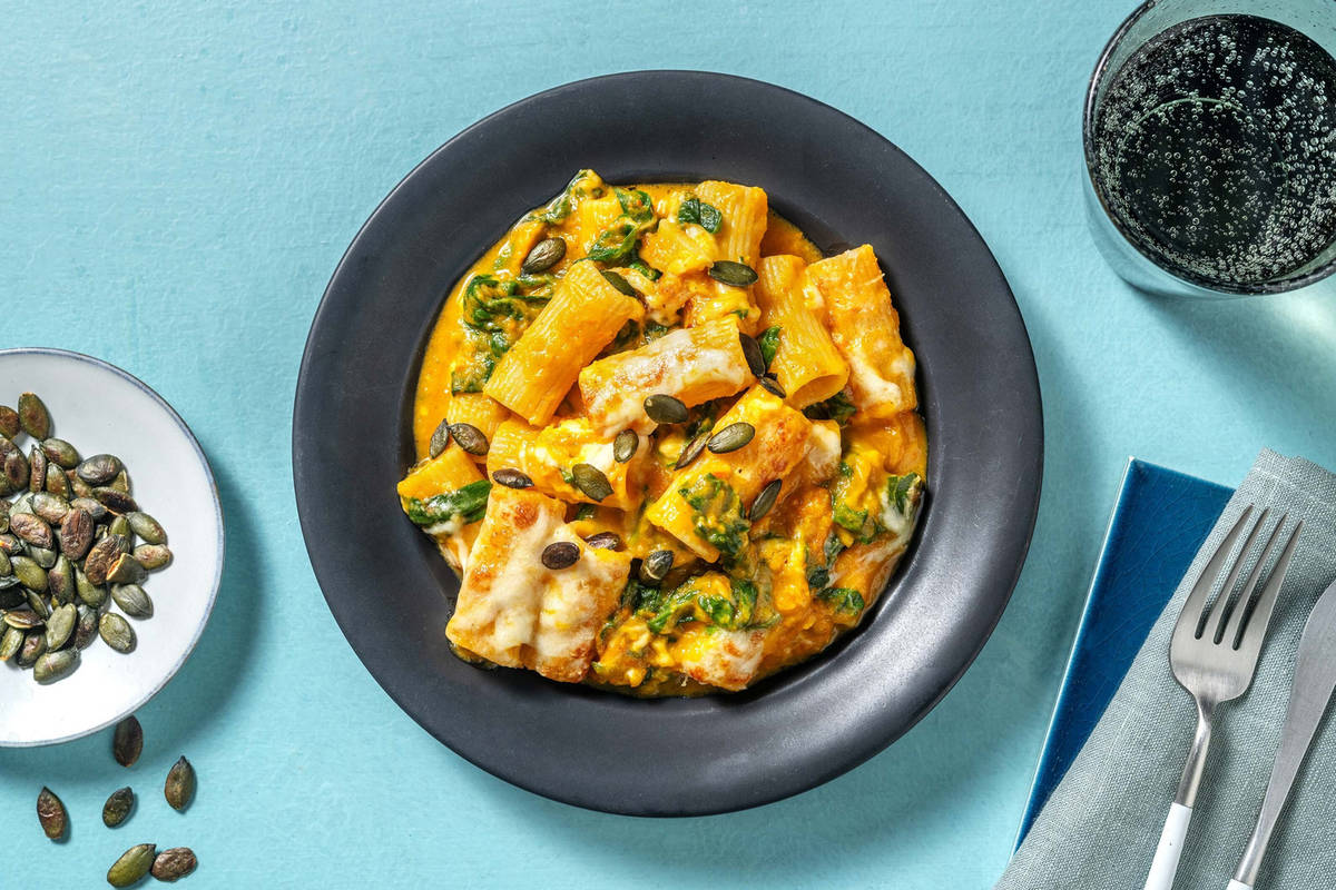 Gratin de rigatoni au potimarron