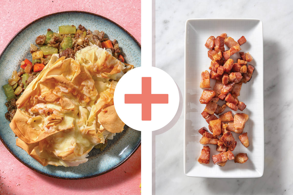Gravy Bacon, Beef & Pork Filo Pie