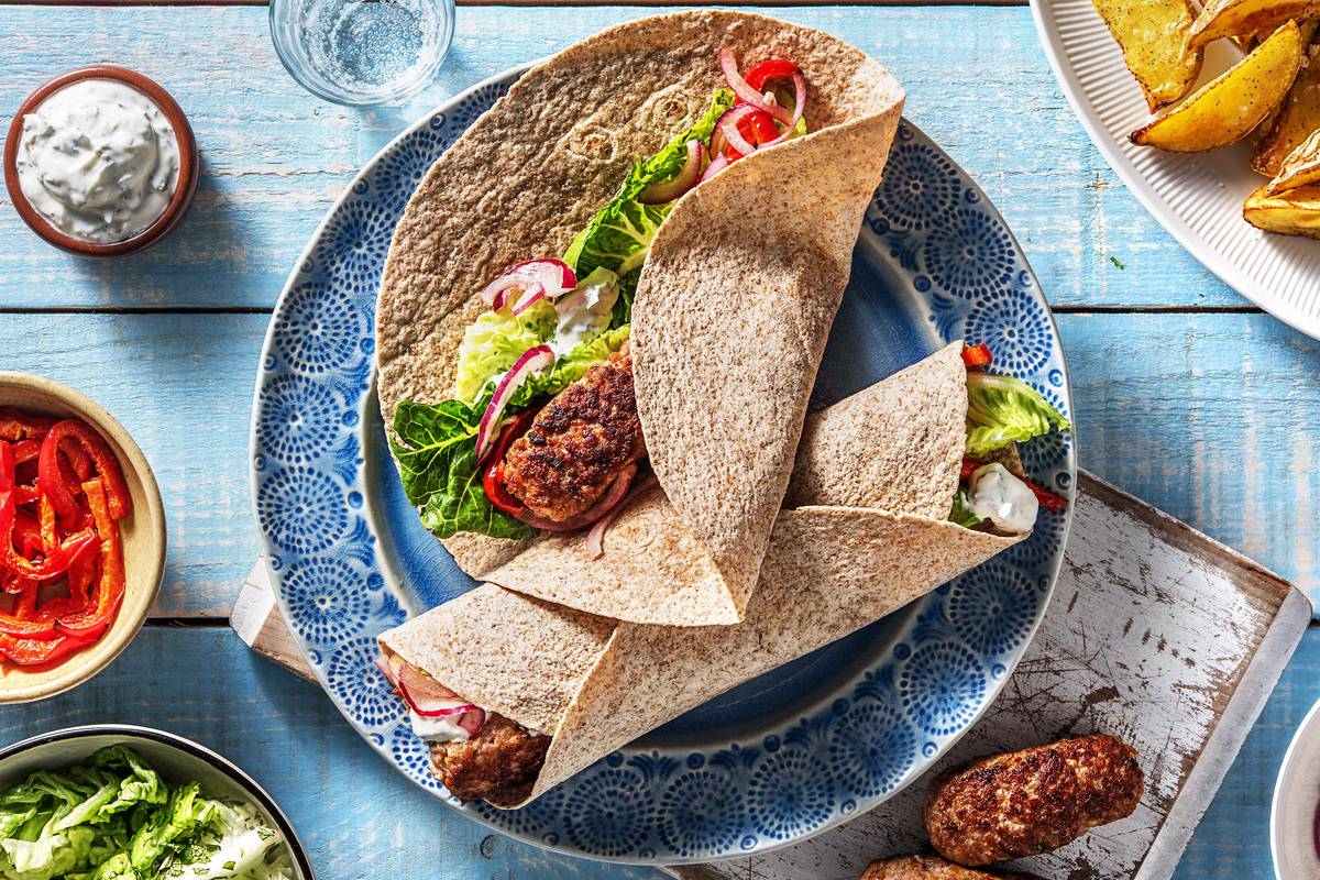 Greek Pork Kofta Wrap