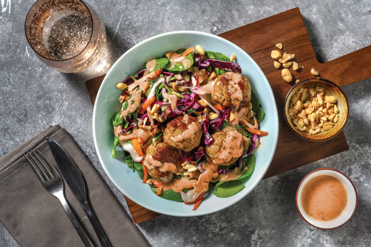 Pork Meatballs & Coconut Red Curry Sauce