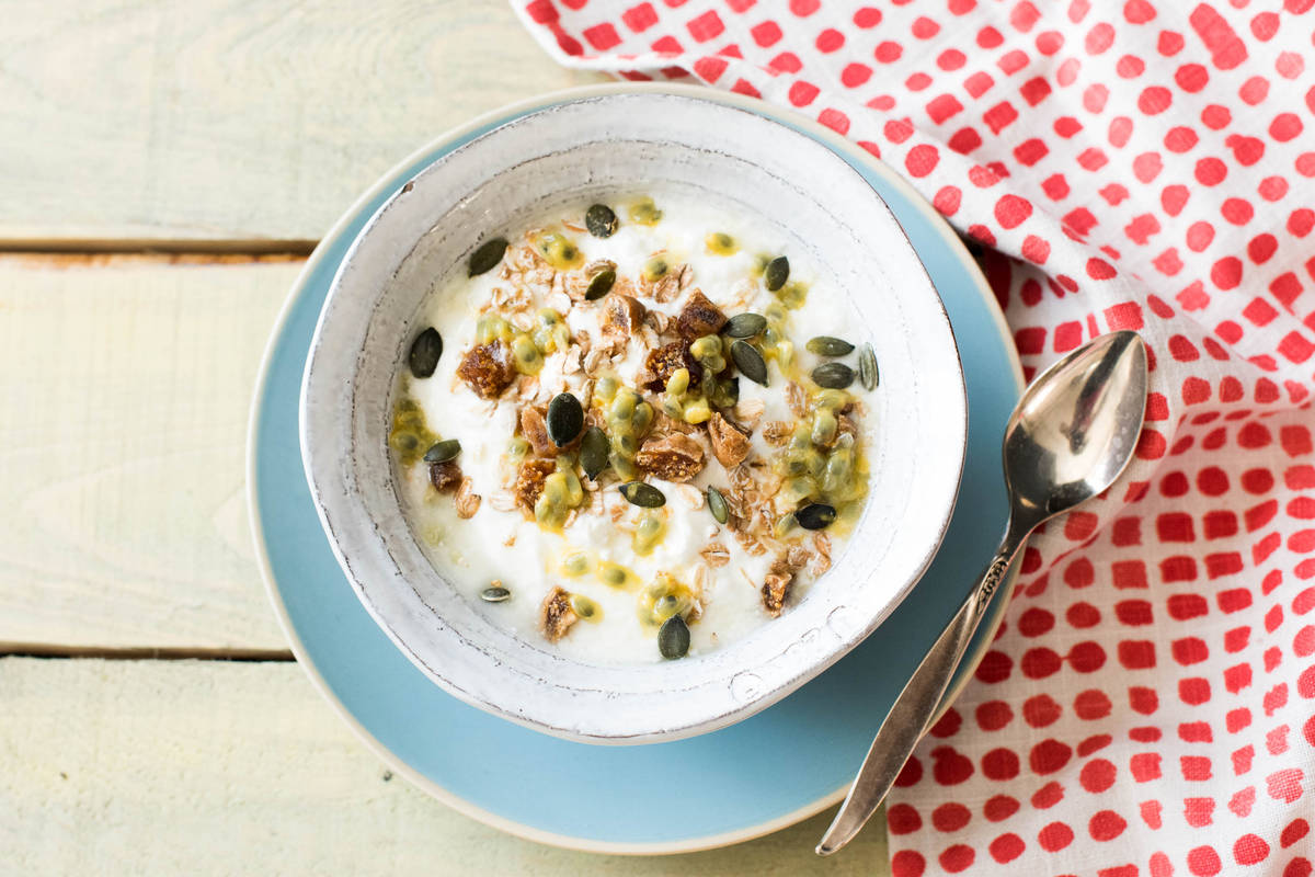 Griekse yoghurt met passievrucht