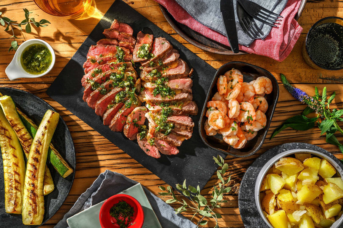 Grilled Surf and Steak Dinner