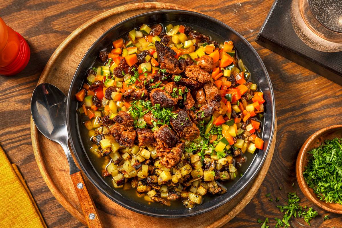 Groentestoofpotje met rundermerguez