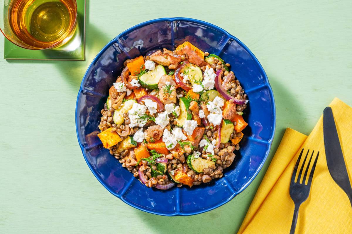 Harissa Chicken and Lentil Jumble