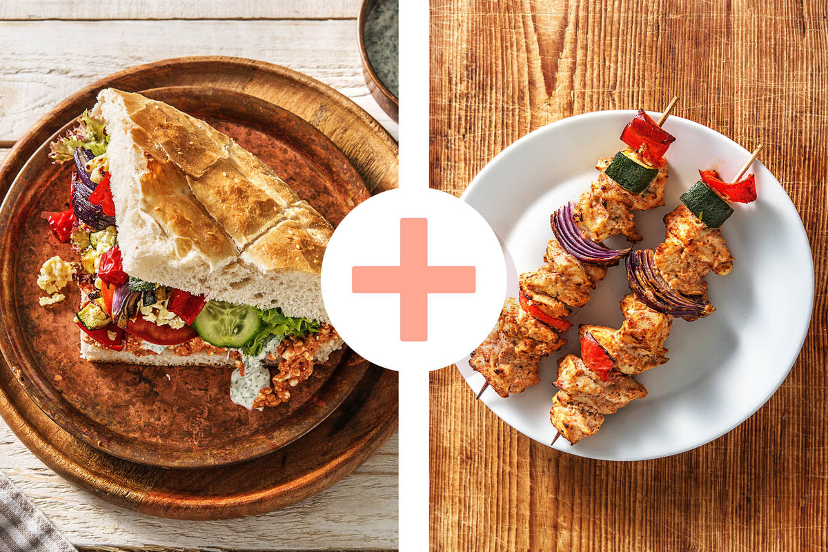 Hähnchen-Döner mit Ofengemüse im Fladenbrot