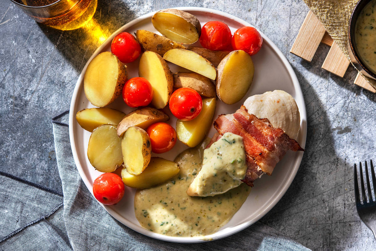 Hähnchen im Baconmantel