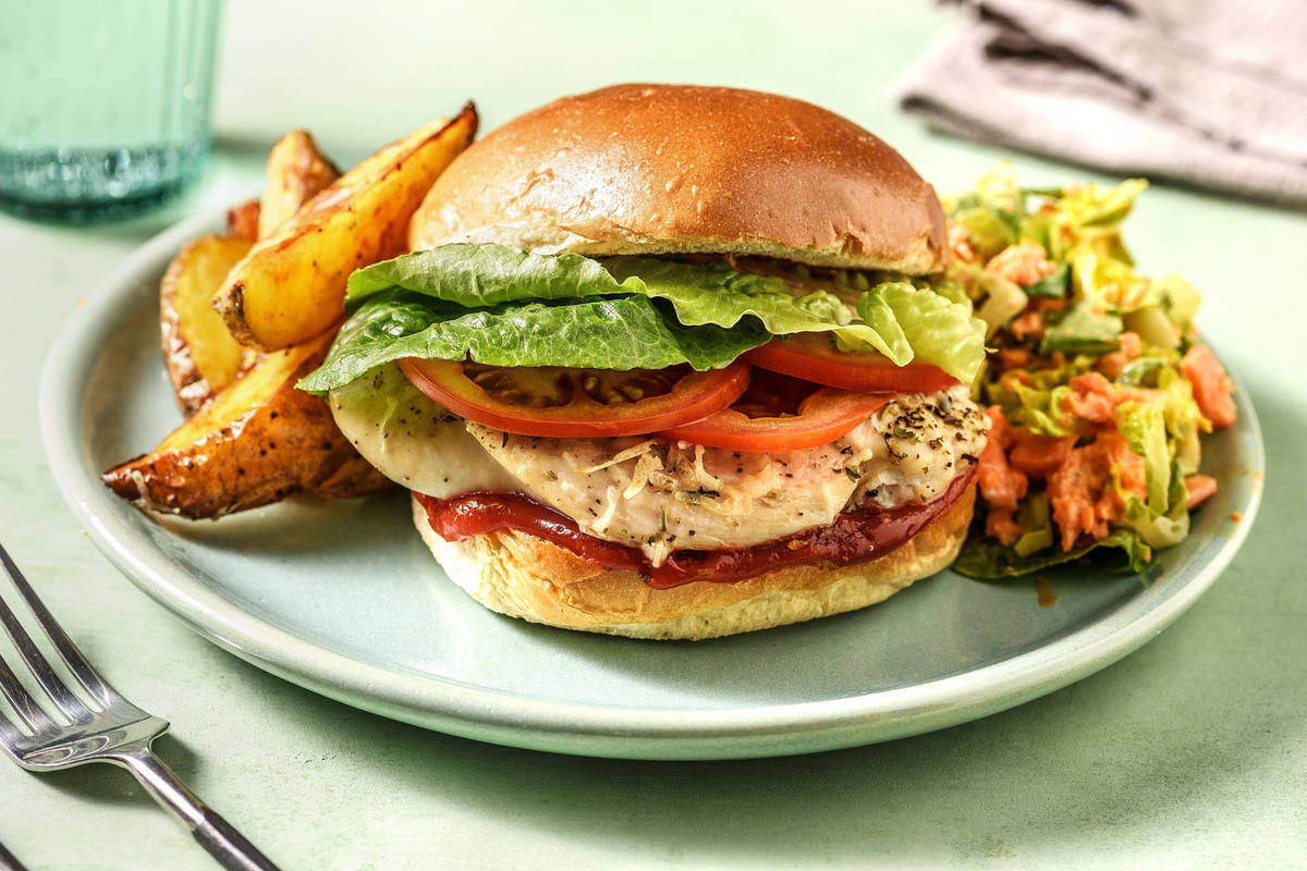 Pouletburger mit italienischem Hartkäse